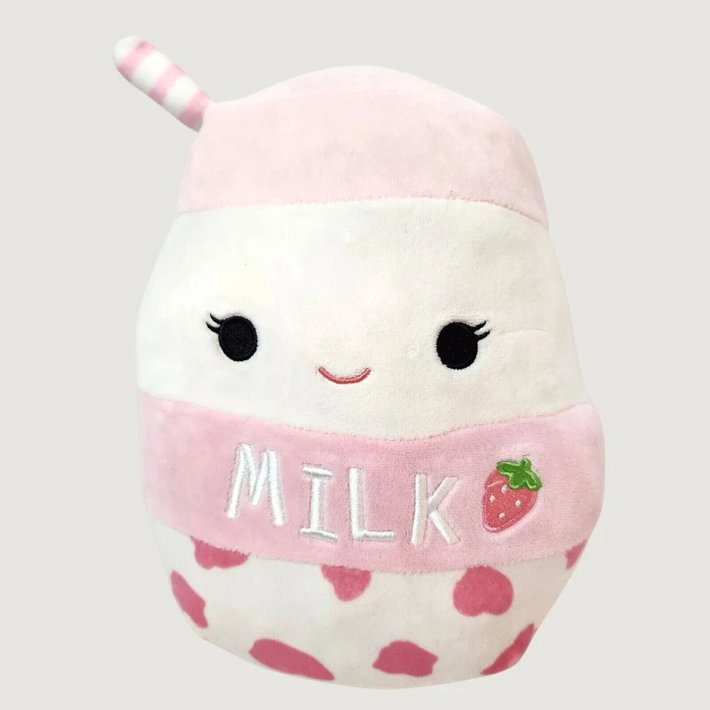 Squishmallows Amelie Strawberry Milk Food Squad Plush Toy Kellytoy 2022 Pink